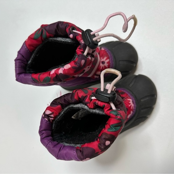 Sorel Toddler Purple Pink Floral Winter Boots Insulated Waterproof Size 6 - Picture 6 of 7